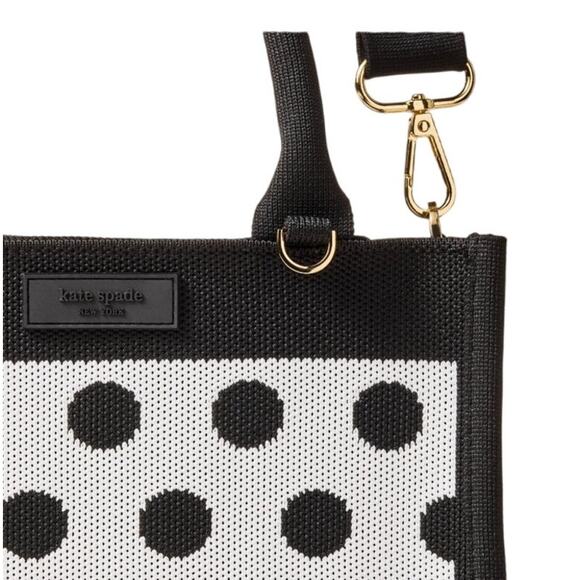 Kate Spade New York x Target Black White Polka Dot Knit Crossbody Handbag Purse - Picture 5 of 6